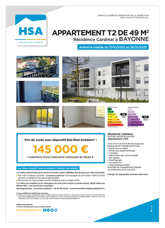 Résidence Cardinal à BAYONNE T2