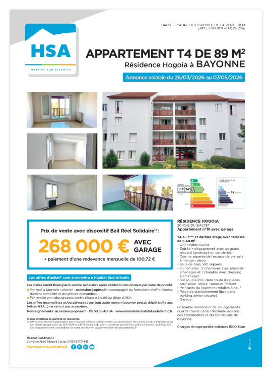 Résidence Hogoia à BAYONNE T4