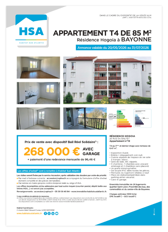 Résidence Hogoia à BAYONNE T4