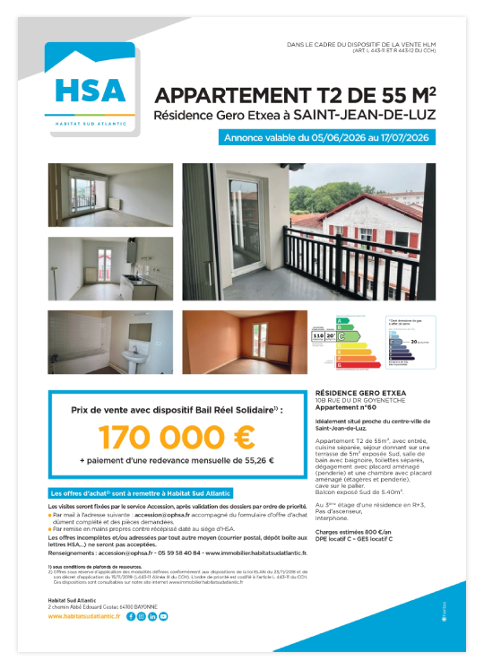 Résidence Gero Etxea à SAINT-JEAN-DE-LUZ T2